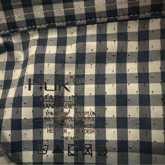 Huk brand gingham dress shirt; breathable and in excellent condition. - Picture 4 of 6